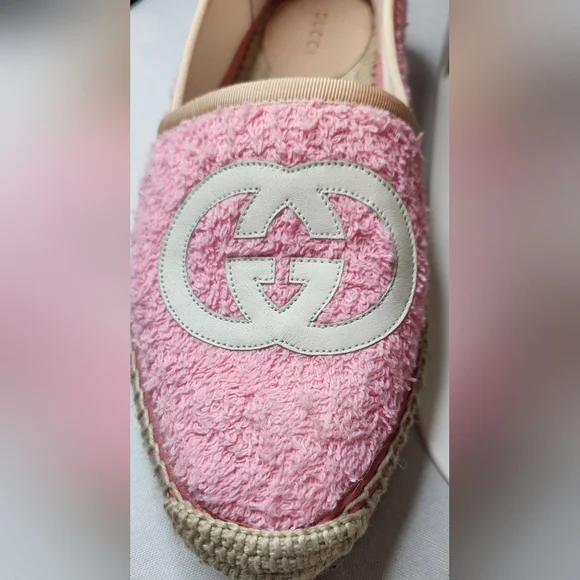 GUCCI  Soft Terry PINK  Espadrille Shoes Size 38 EU So Chic! - Picture 16 of 16